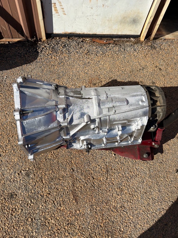 A rebuilt transmission ready to go back in at DTR Autoworks